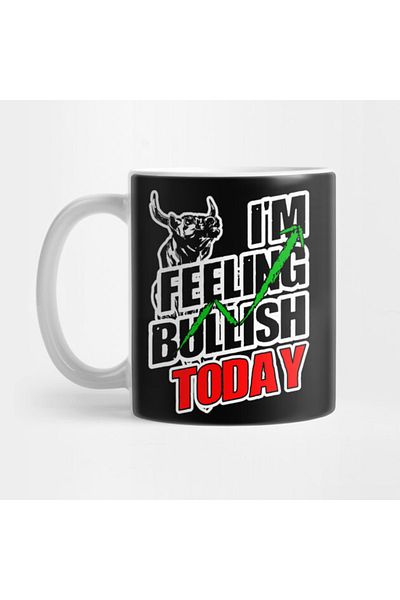 Pixxa كوب بتصميم هدية من Trader Trading Feeling Bullish Today