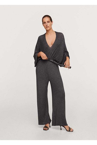 MANGO Woman Women's Dark Silver Jumpsuit