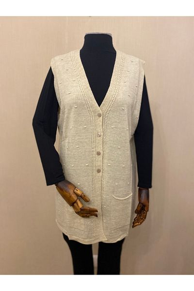 TEK Knitwear Mother Vest / Stone
