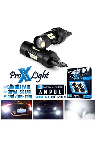 C9 T20 W21 5w 7443 Canbus Gündüz Farı Sinyal Sis Geri Vites Ampulü 21 Led Bey...