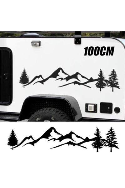 Vegatasarım Oto Karavan Suv-camper-offroad Dağ Sticker Çıkartma 100 Cm - Siyah