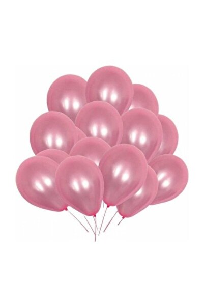 TATLI GÜNLER 25 Adet Metalik Lateks Balon Pembe Renk