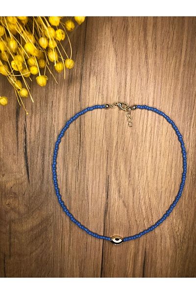 Stoneday Eye Detailed (PENDANT) Blue Color Special Design Sand Bead Necklace