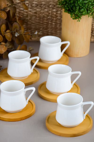 Paçi Bamboo Porcelain 6-Piece Coffee Cup