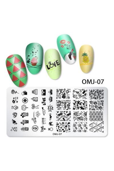 Stamper Ve Stampe Baski Seti 3 Lu Set Oje Desen Omj-07