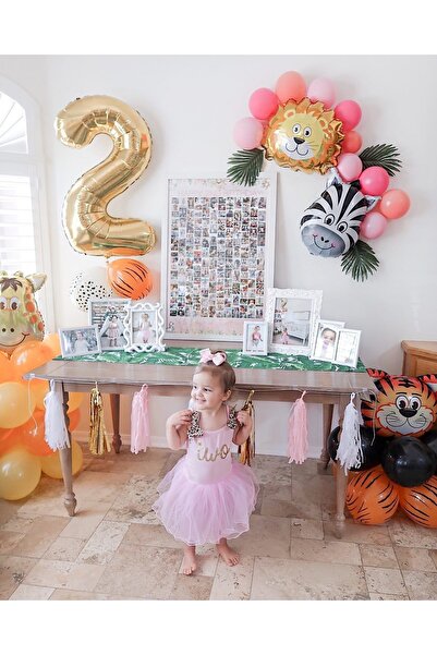 MFM Set de baloane din folie de aur pentru petrecere de 2 ani