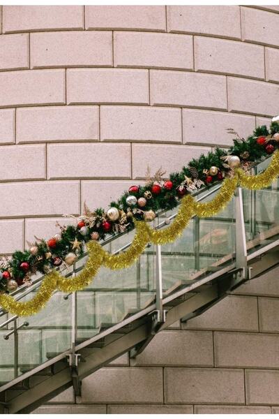 Huzur Party Store Χρυσό στολίδι για τα γενέθλια της Πρωτοχρονιάς, στολίδι από χρυσό γκλίτερ, χρυσοκίτρινο 200x7 εκ.