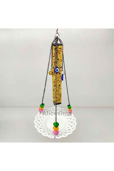 Alice Canary Love Paradise Feeder Swing Resting Place with Honey Cracker Gift for Small Breed Birds