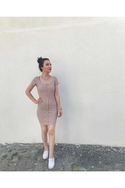 Yerli Rochie cu dungi 100% bumbac