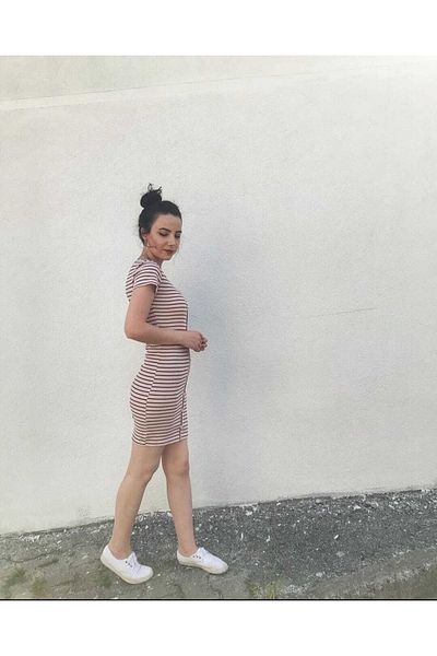 Yerli Rochie cu dungi 100% bumbac