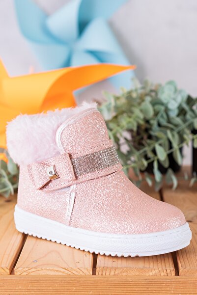 Salim Sırma Pembe Bantlı Kız Çocuk Ortopedik Içi Tüylü Bot