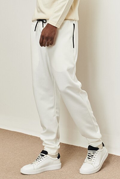 AC&Co / Altınyıldız Classics Men's White Standard Fit Regular Cut Pocket Sweatpants