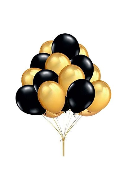 DÜVENCİ TİCARET Black Gold 30 Piece Birthday Balloon Set