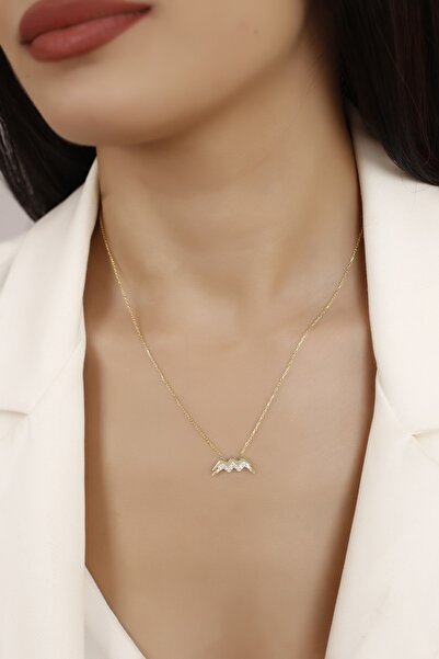 Lia Berto Altın Kaplama Kova Burç 925 Ayar Gümüş Kolye