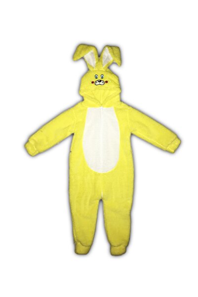 Nurcix Жовтий плюшевий комбінезон з кроликом