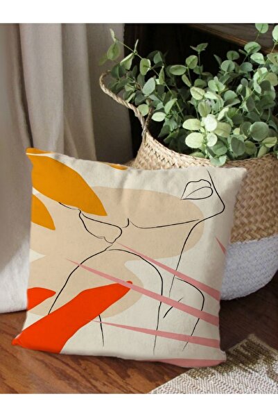 ALAMODECOR cu imprimeu Husă pentru pernă cu design special cu detaliu cu fermoar (43cm X43cm)