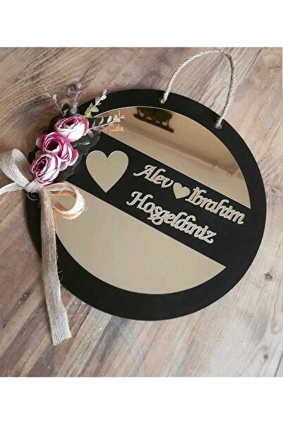 Evsay Isme Özel Ahşap Ve Pleksili Kapı Süsü, Duvar Süsü, Duvar Dekoru