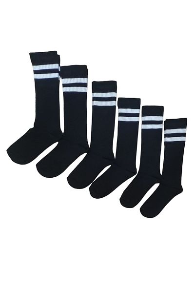 Leement socks Дамски 6 чифта памучни чорапи с райета до коляното