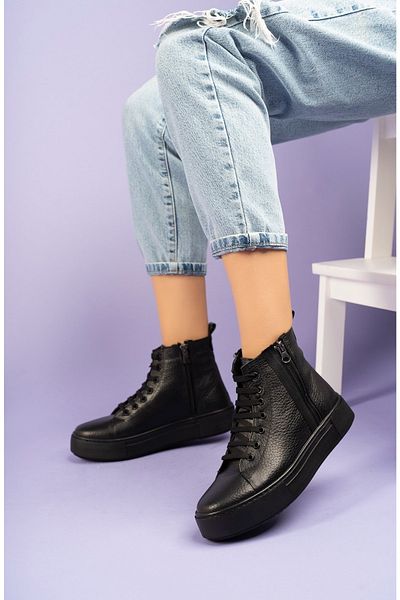 PASSAGE SHOES 5074 Γυναικείες μπότες από γνήσιο δέρμα