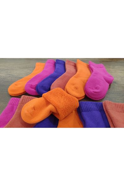 Leement socks Детски 12 чифта дебели хавлиени термо чорапи, безшевни, премиум серия