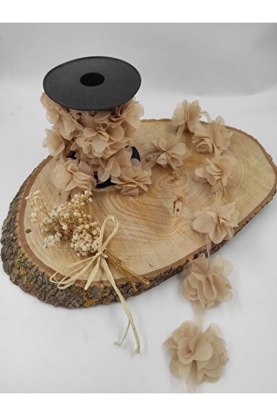 ecrin tuhafiye hobi 1m Gül Lazer Kesim Çiçek 12-13 Adet Organze Tül Kenar Süs...