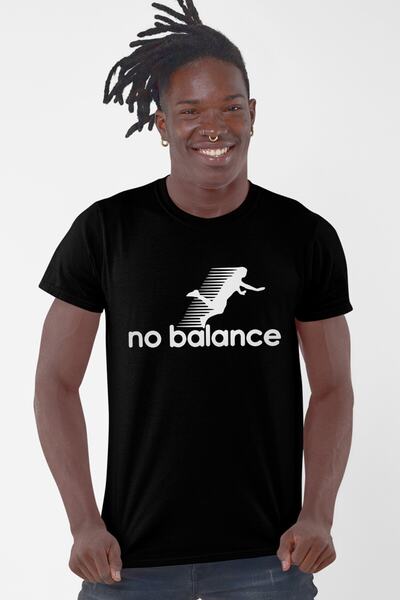 ROCKANDROLL Ανδρικό μπλουζάκι No Balance Μαύρο κοντομάνικο