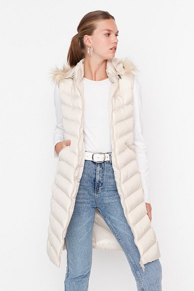 Trendyol Modest Weste - Ecru - Puffer