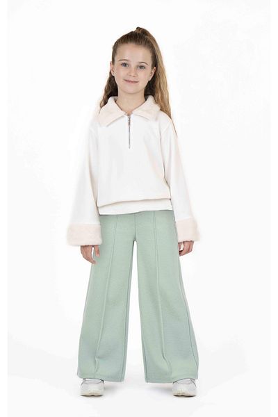 best kids Girl's Ecru Plush Detailed Sweatshirt