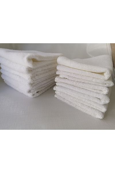 MEŞELİ TEKSTİL 12 Pieces Multi-Purpose Hand Towels Travel Towels School Towels Ablution Towels 30x30 Cm