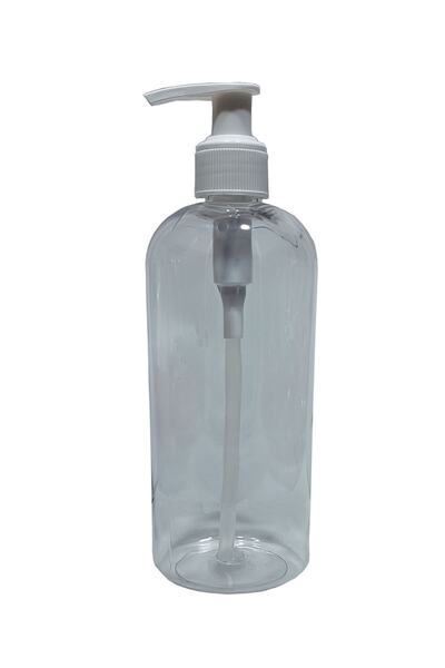 Alsun 1 Adet 400 Ml Sıvı Sabunluk Beyaz Pompalı Boş Şişe