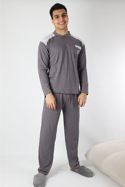 ŞİPKA 100% Cotton Single Jersey Shirt with Pocket Men's Pajama Set 955