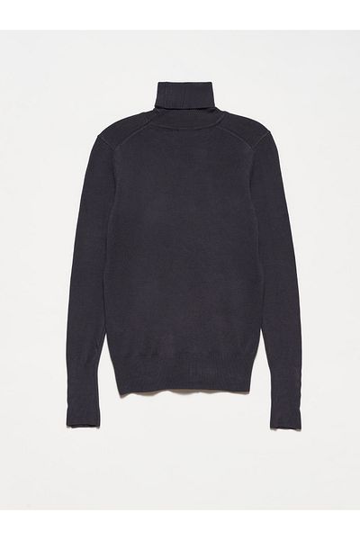Dilvin Turtleneck Smoked Knitwear with Drop Sleeve