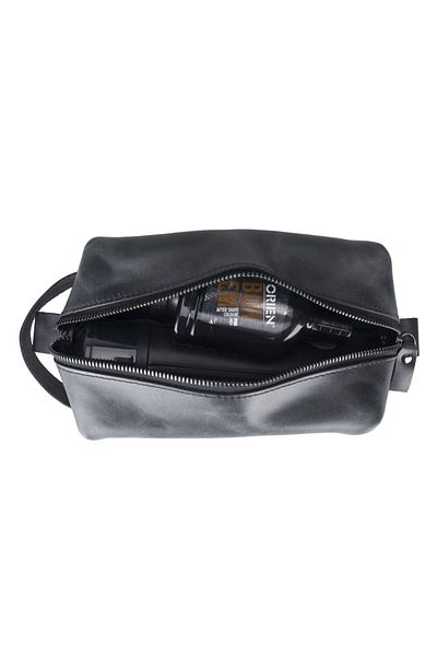 PLM Tn26 Space Black Eve Leather Makeup Bag - Xlarge