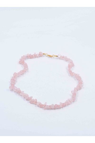 Mucize Taş Pink Quartz Broken Stone Necklace