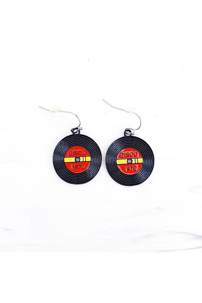 Herşey Nota Dj Record Earrings
