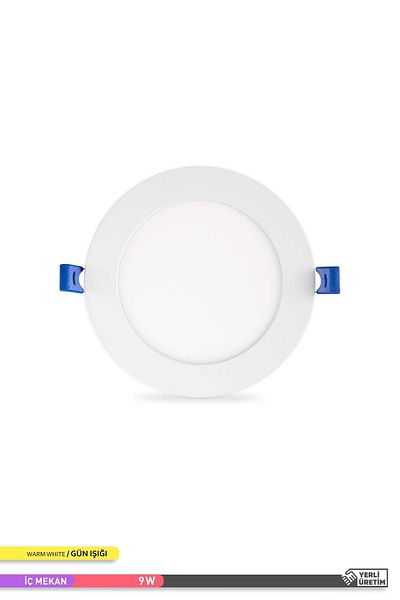 ACK 9w Recessed Round Led Panel Fixture White Body 3000k Daylight