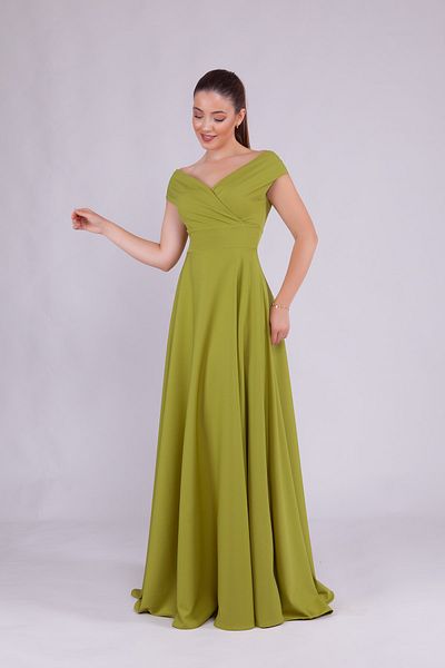 Bidoluelbise Γυναικείο βραδινό φόρεμα με λαιμόκοψη Maxi Length