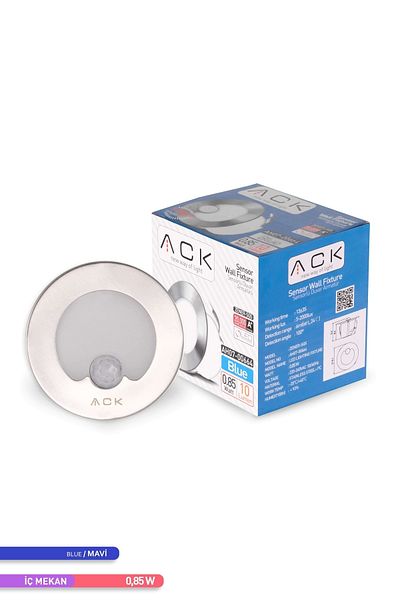ACK 1.5w Sensor Led Stair-Wall Fixture Round Blue Light