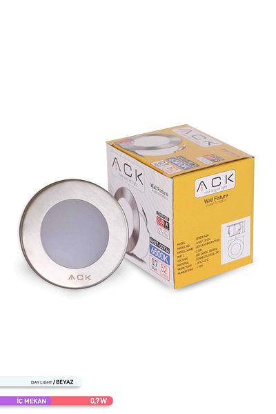 ACK 1.5w Led Stair-Wall Fixture Round 6500k White Light