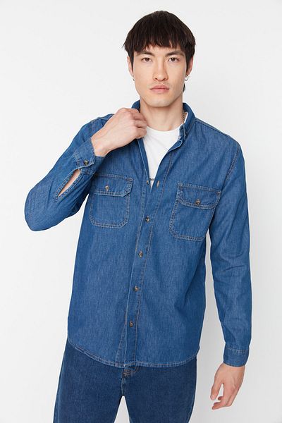 Trendyol Collection Hemd - Dunkelblau - Regular Fit