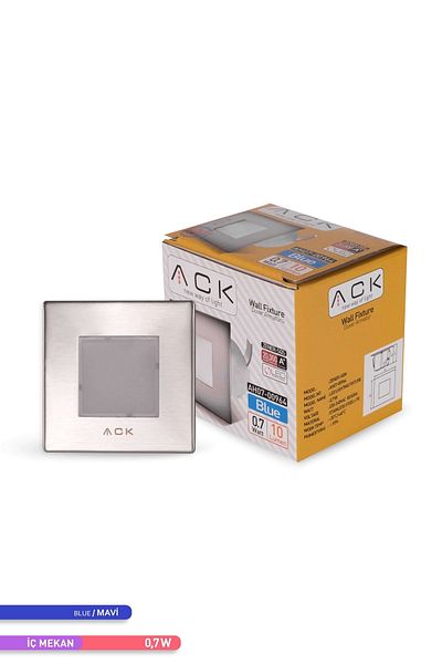 ACK 1.5w Led Stair-Wall Fixture Square Blue Light