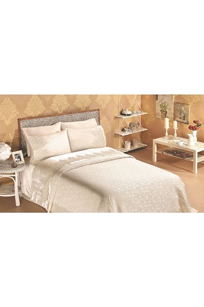 By Baso Home Textile French Lace Pique Set (Cream)