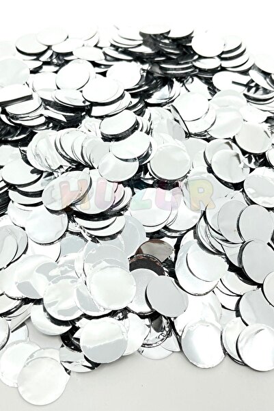 Huzur Party Store 1 Pack Silver Balloon Sequin Gray Silver Balloon Sequin Confetti Transparent Balloon Sequin with 10 Gram Confetti
