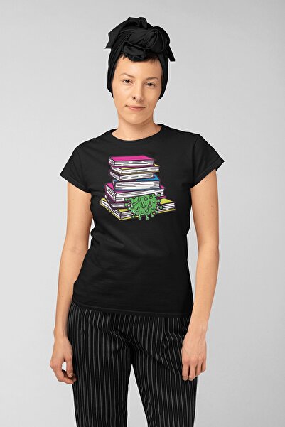 ErTaPassage Γυναικείο μπλουζάκι Black Book Covid με τύπωμα - T9631318