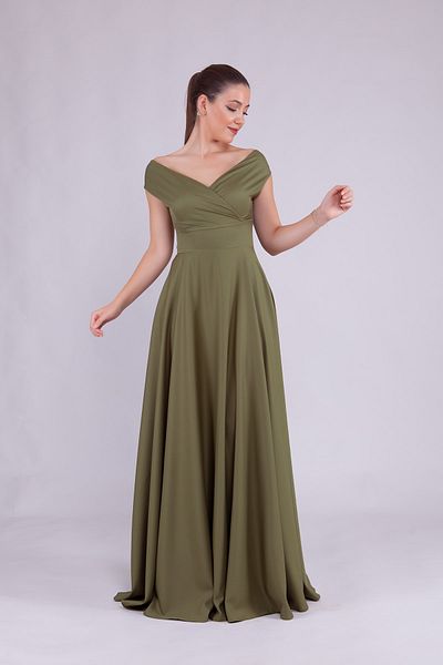 Bidoluelbise Γυναικείο βραδινό φόρεμα με λαιμόκοψη Maxi Length
