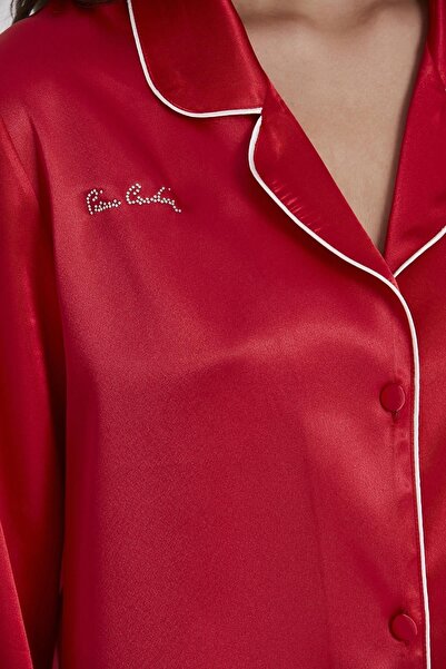 Pierre Cardin Saten Biyeli Pijama Takımı - 1200