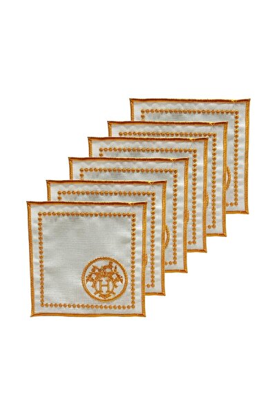 ARTER Home منديل كوكتيل فسيفساء برتقالي 6 قطع