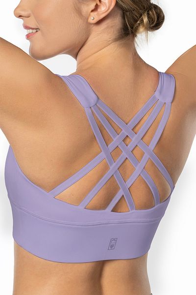 Lioness Activewear Αθλητικό σουτιέν λιλά με ψηλή υποστήριξη με λεπτομέρεια στην πλάτη