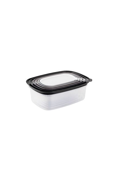 Tantitoni Set of 6 Black-gray Multicolored Plastic Storage Containers