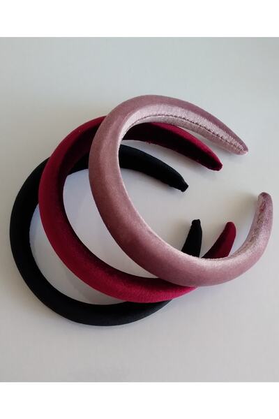 zeynep Z&D Accessory Women's Boomless Velvet 3-Piece Crown Set